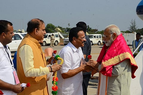 PM Modi arrives in K'taka, will inaugurate Bidar-Kalaburgi railway track