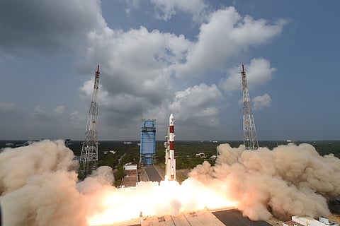 The PSLV taking off from ISRO Sriharikota