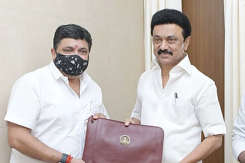 TN Finance Min PTR with Chief Minister Stalin