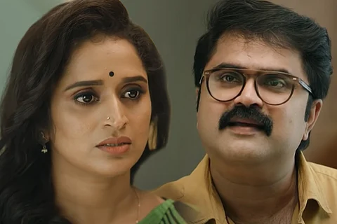 Actor Surabhi Lakshmi on the left and Anoop Menon on the right.