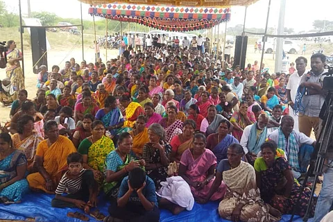Parandur residents on 200th day of protest