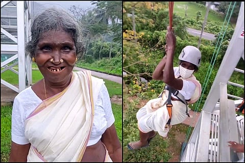 Paru Amma and her zipline ride
