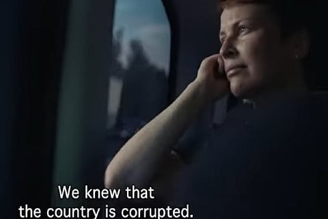 Czech journalist Pavla Holcová in a still from The Killing of a Journalist