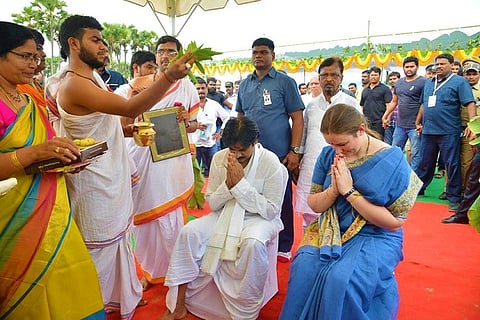 Pawan Kalyan to shift base from Hyd, lays foundation stone in Amaravati