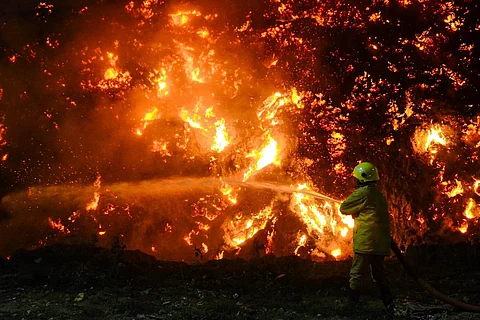 Fire in Chennai's Perungudi landfill