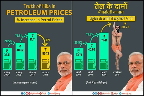 BJP does graph gymnastics to justify fuel hike: People hit back with witty memes