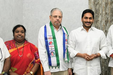 Former MLA Philip Tocher with CM Jagan