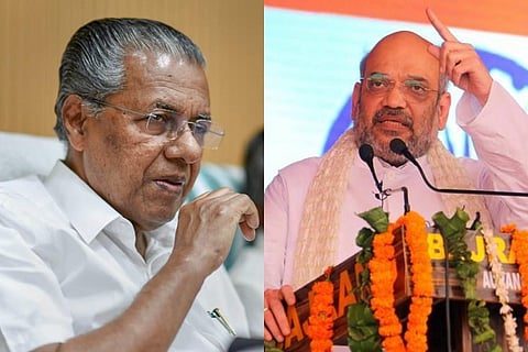 Collage of Pinarayi Vijayan and Amit Shah