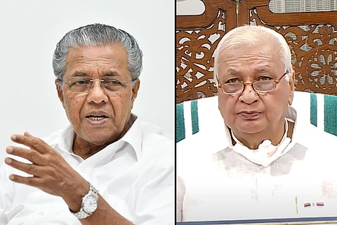 Collage of Kerala Chief Minister Pinarayi Vijayan and Governor Arif Mohammed Khan