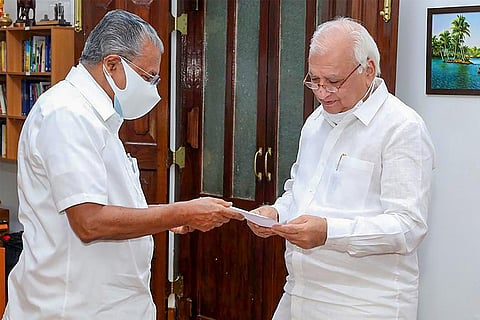Kerala Chief Minister Pinarayi Vijayan and Governor Mohamed Arif Khan