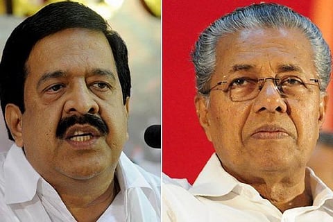 Collage of Kerala Chief Minister Pinarayi Vijayan and Opposition Leader Ramesh Chennithala