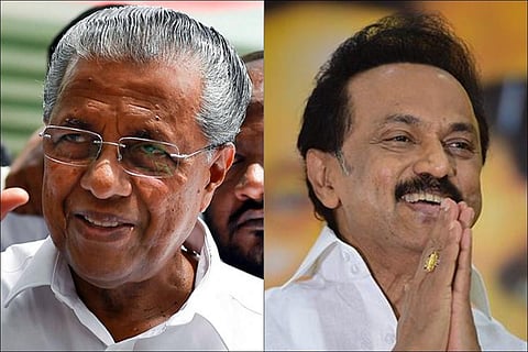 Collage of Pinarayi Vijayan and Stalin