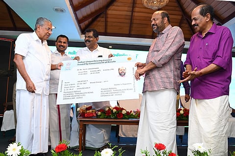 Kerala Chief Minister Pinarayi Vijayan inaugurating a road safety project