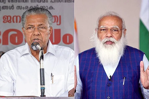 Collage of Chief Minister Pinarayi Vijayan and Prime Minister Narendra Modi