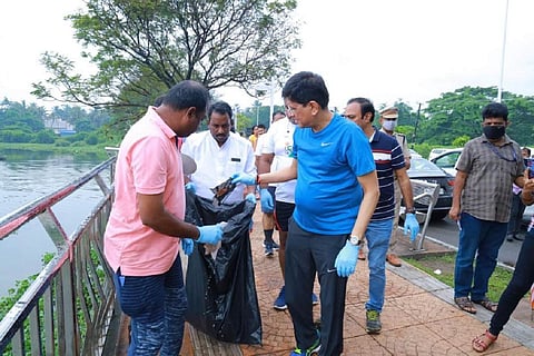 Piyush Goyal morning walk in Kochi