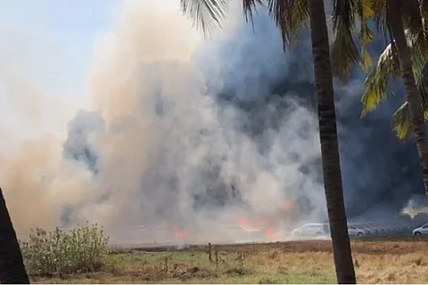 Major fire breaks out in car park in Chennai, several cars gutted