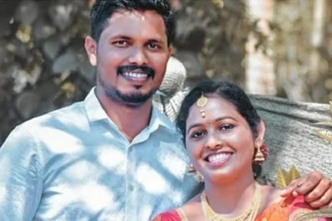 Praveen Nettaru and his wife Nutan Kumari