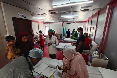 Patients at a cabin-like 100-bed hospital in Bihar
