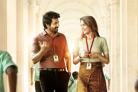 Sivakarthikeyan and Maria Ryaboshapka in Tamil movie Prince