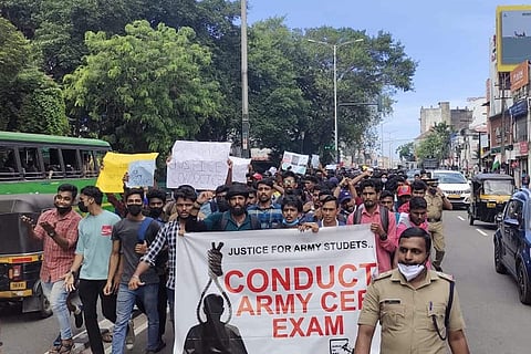 Anti-Agnipath protest march held in Thiruvananthapuram