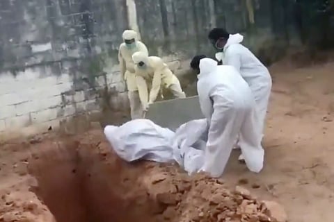 puducherry covid19 burial