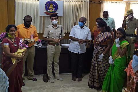 Emotional moment for Pudukkottai SP, asked to name baby of woman he rescued