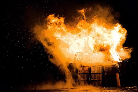 Explosion in a shed