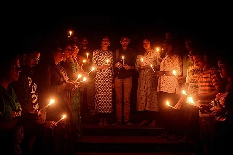 A candelight event of Queerythm from 2018