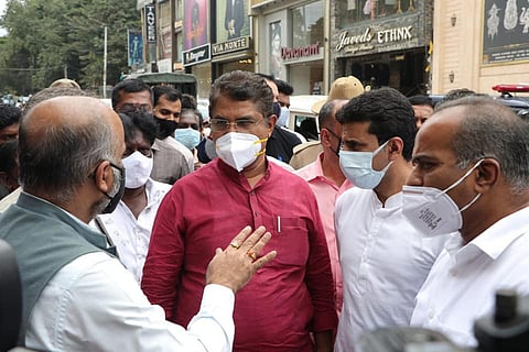 R Ashoka inspecting Commercial Street
