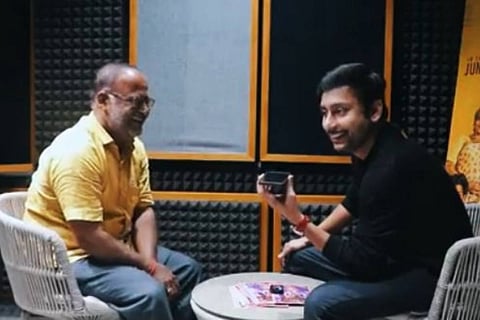 RJ Balaji in crosstalk video for Veetla Vishesham