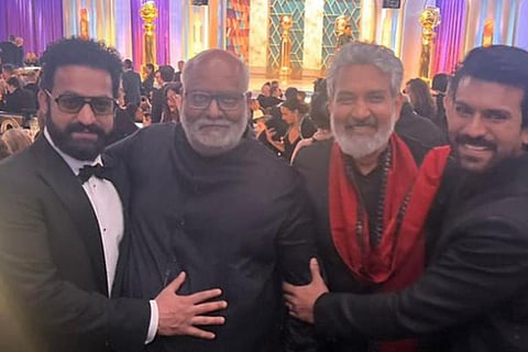 Jr NTR, MM Keeravaani, Rajamouli, Ram Charan