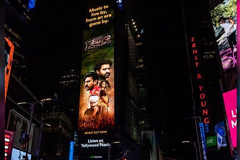 RRR poster in Times Square
