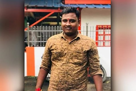 File photo of RSS worker A Sanjith who was killed in Kerala in Palakkad in November