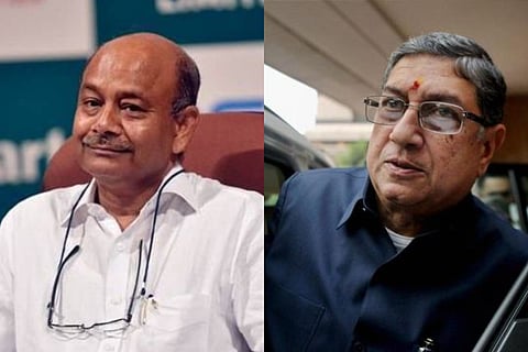 Radhakishan Damani and N Srinivasan