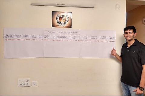 Bengaluru 23-year-old sets record for fastest subtraction of two 100-digit numbers