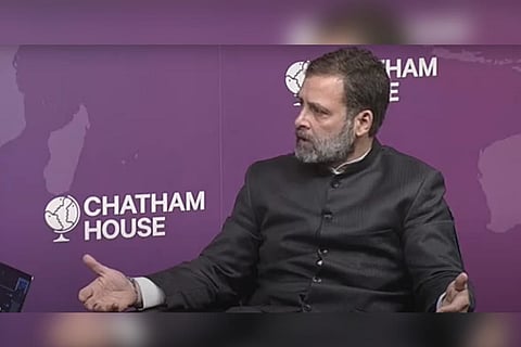 Rahul Gandhi at an interaction at Chatham House, London