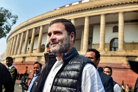 Rahul Gandhi in front of Parliament