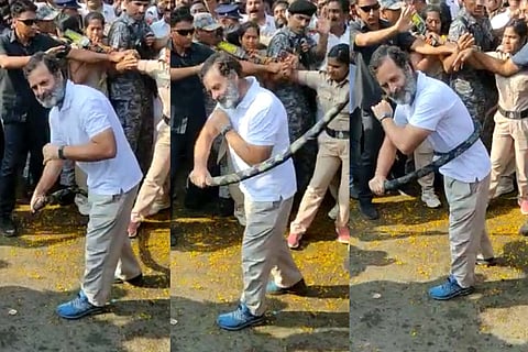 Rahul Gandhi dons the role of Potharaju during Bharat Jodo Yatra