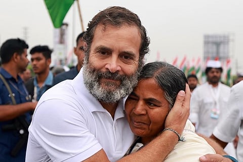 Rahul Gandhi with Radhika Vemula