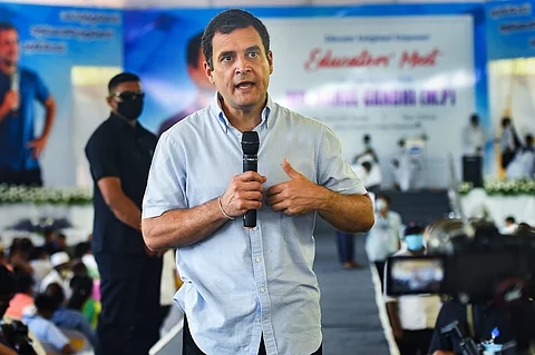 Rahul Gandhi at an election campaign in Tamil Nadu