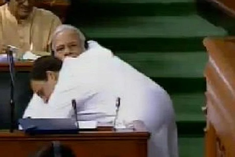 The Internet cannot get over Rahul Gandhi’s hug for PM Modi in Lok Sabha