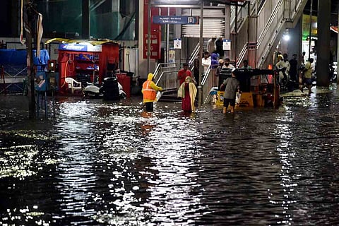 A road in Hyderabad's Malakpet flooded after heavy rains: Hyderabad police issues advisory to public amid heavy rain warning