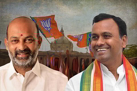 A collage of Bandi Sanjay and Komatireddy Rajagopal Reddy