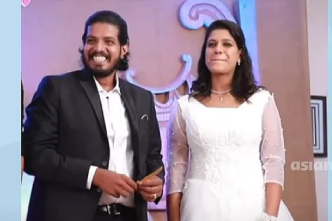Wedding photo of Unni Dev and Priyanka
