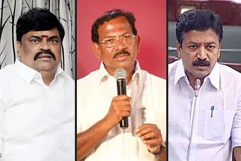 Rajenthra Balaji, Mafoi Pandiarajan and CVe Shanmugam of the AIADMK