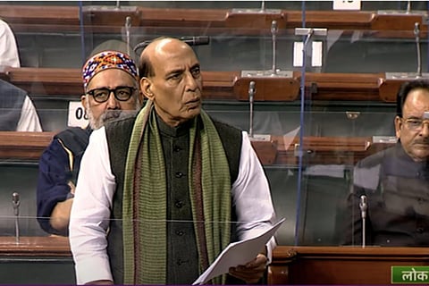 Rajnath Singh addressing the Lok Sabha on the IAF chopper crash
