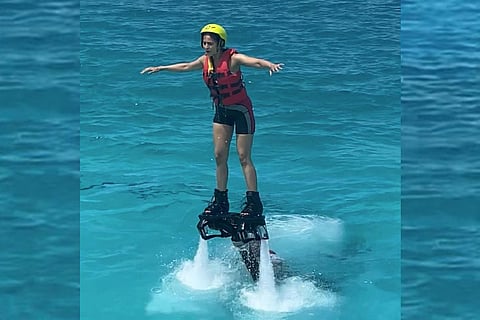 Rakul Preet on a Flyboard