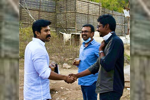 Ram Charan on the sets of Acharya