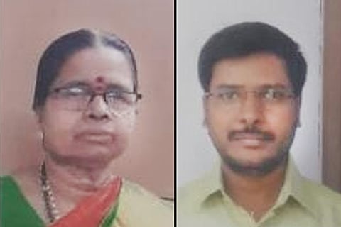 Deceased Gangam Santhosh and his mother Padma.