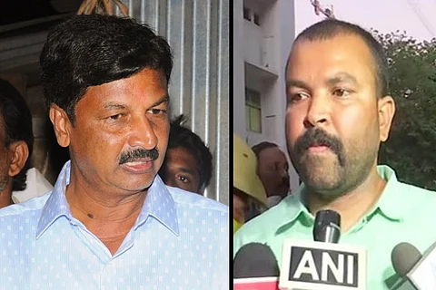 COllage of Ramesh jarkiholi and Dinesh Kalahalli